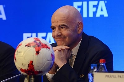 Federation of International Football Association (FIFA) President Gianni Infantino. (Photo: Kuntal Chakrabarty/IANS)