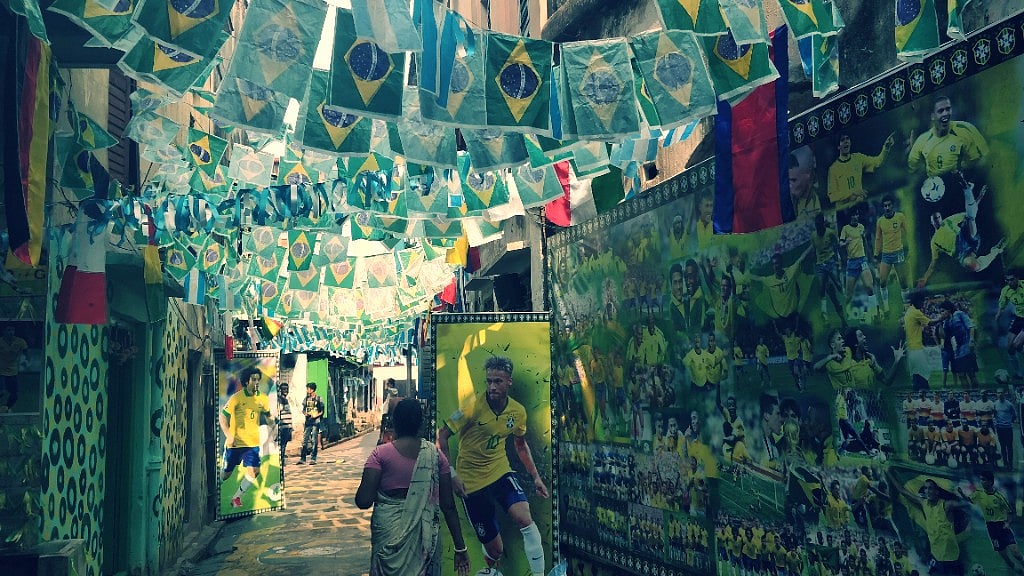 The red light district of Sonagachi in Kolkata has gone green for Brazil!