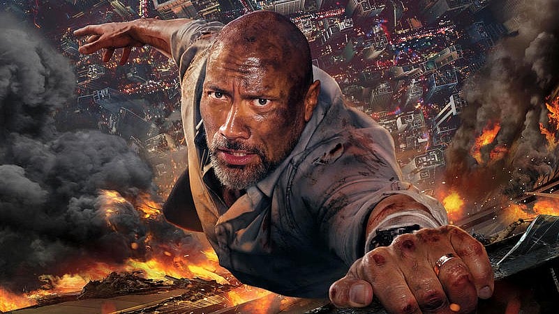 Dwayne Johnson in <i>Skyscraper</i>.