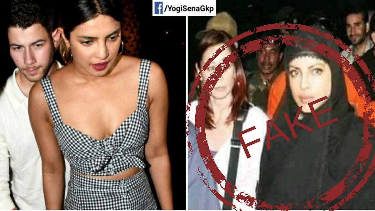 A photograph showing Chopra wearing a burqa is being shared across social media platforms with the claim that the actress had donned the attire when she met ‘extremist’ Rohingya Muslims in Bangladesh.