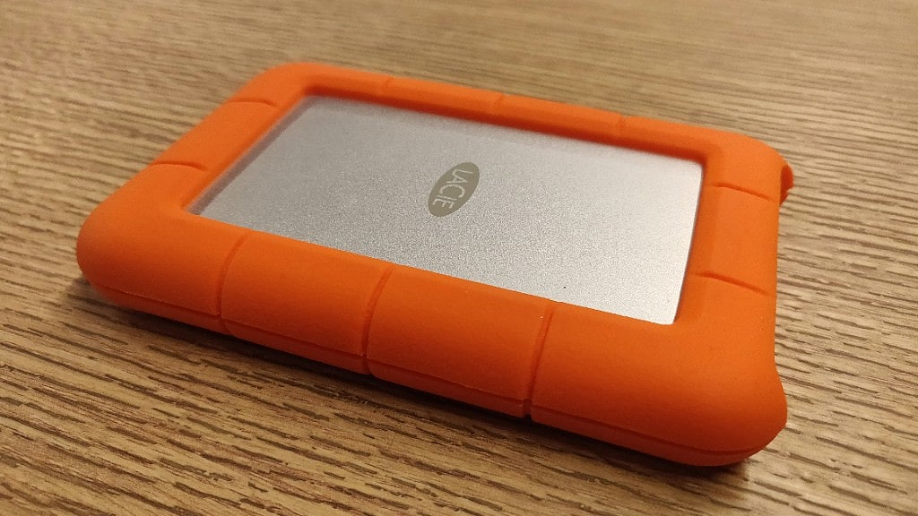 Lacie 2TB storage drive claims to be rugged. 