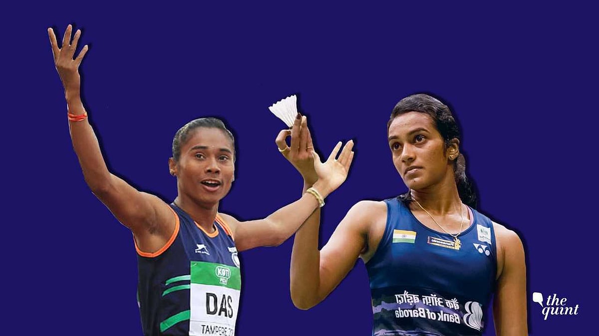 Hima Das (L) and PV Sindu (R)