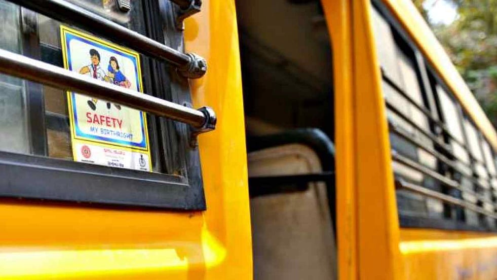 The bus driver, Om Prakash, was caught by local villagers after he dropped the students in the school.