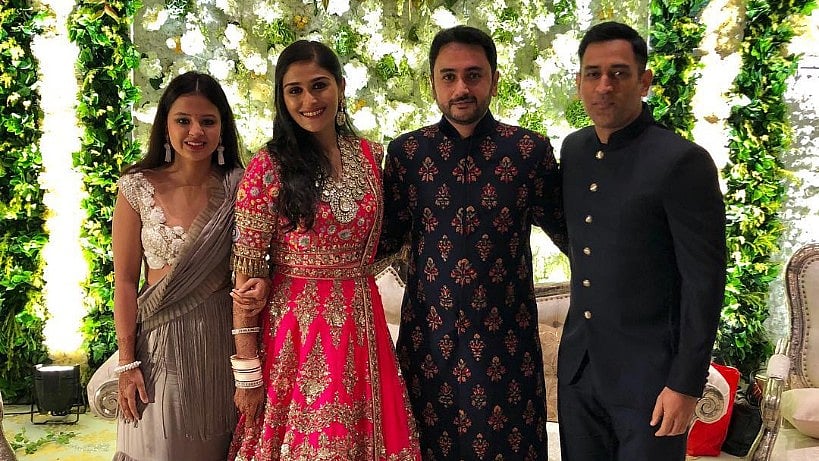MS Dhoni and Sakshi at Poorna Patel and Namit Soni’s reception