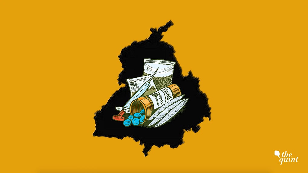 Map of Punjab and illustration of drugs / syringe, used for representational purposes. 