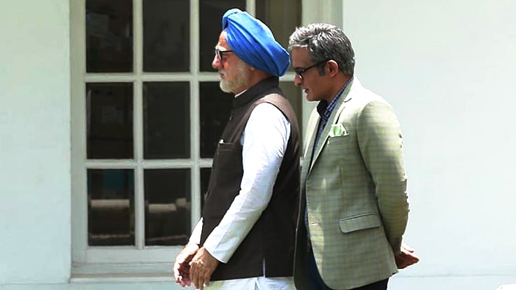 Anupam Kher and Akshaye Khanna feature in <i>The Accidental Prime Minister.</i>