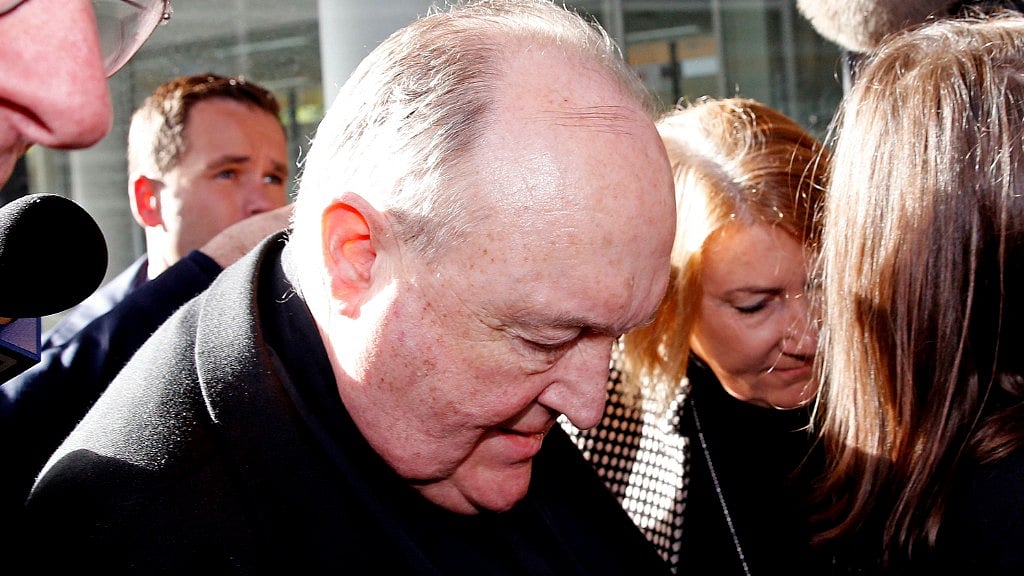 Australian Archbishop Philip Wilson arrives for sentencing at Newcastle Local Court in Newcastle, Australia.