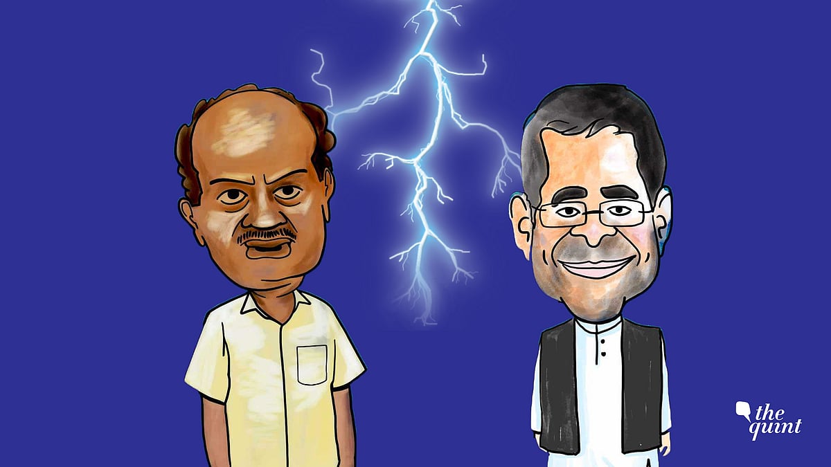 Artistic impressions of Kumaraswamy &amp; Rahul Gandhi used for representational purposes.