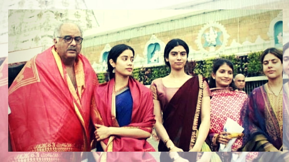 With about 10 days to go for <i>Dhadak</i> to hit the screens, Janhvi, Khushi and Boney Kapoor travelled to Tirupati to seeks blessings.