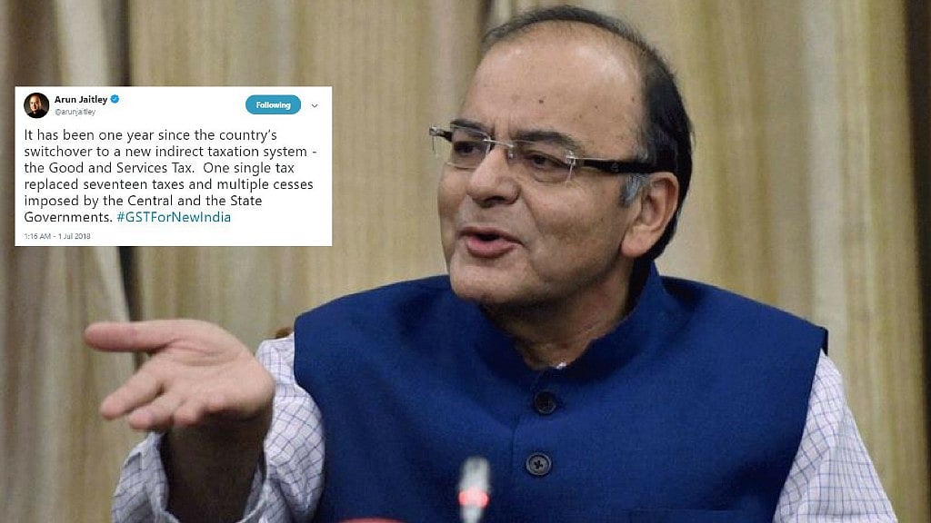 Jaitley addressed the function to mark completion of one year of the new tax reform.