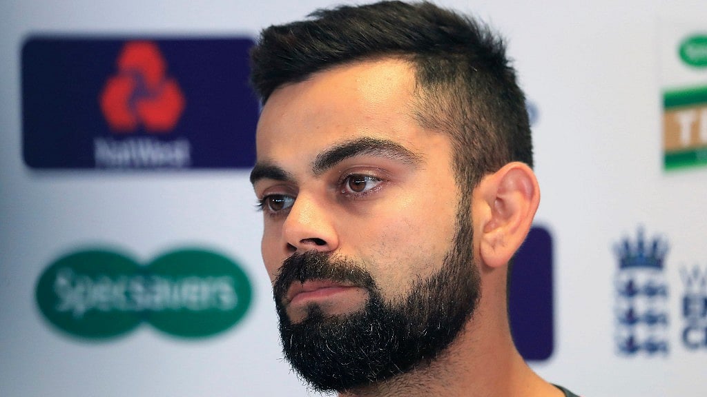 Indian skipper Virat Kohli address a press conference ahead of the first Test against England in Birmingham. 