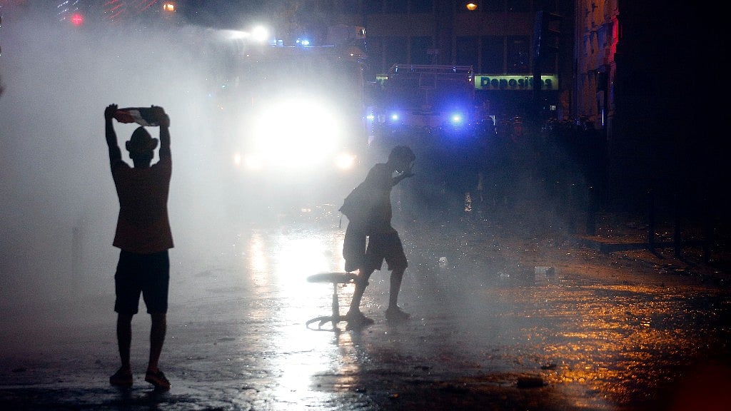 Shops were vandalised after celebrations across France following their World Cup win