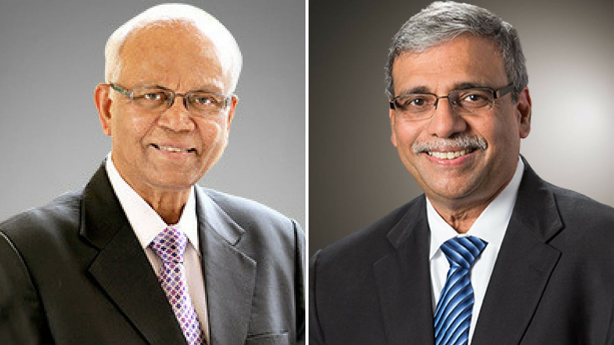 R A Mashelkar (L) and Dipak C Jain (R).