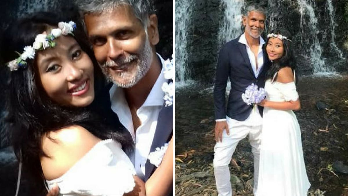 Milind Soman with Ankita Konwar. 