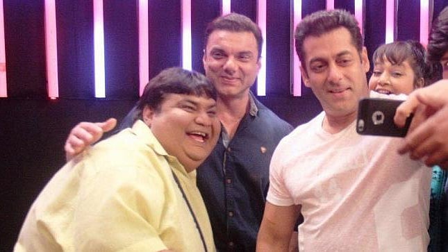 Kavi Kumar Azad with Sohail and Salman Khan.