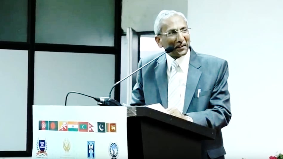 Justice AK Goel file photo at Lloyd Law College conference.