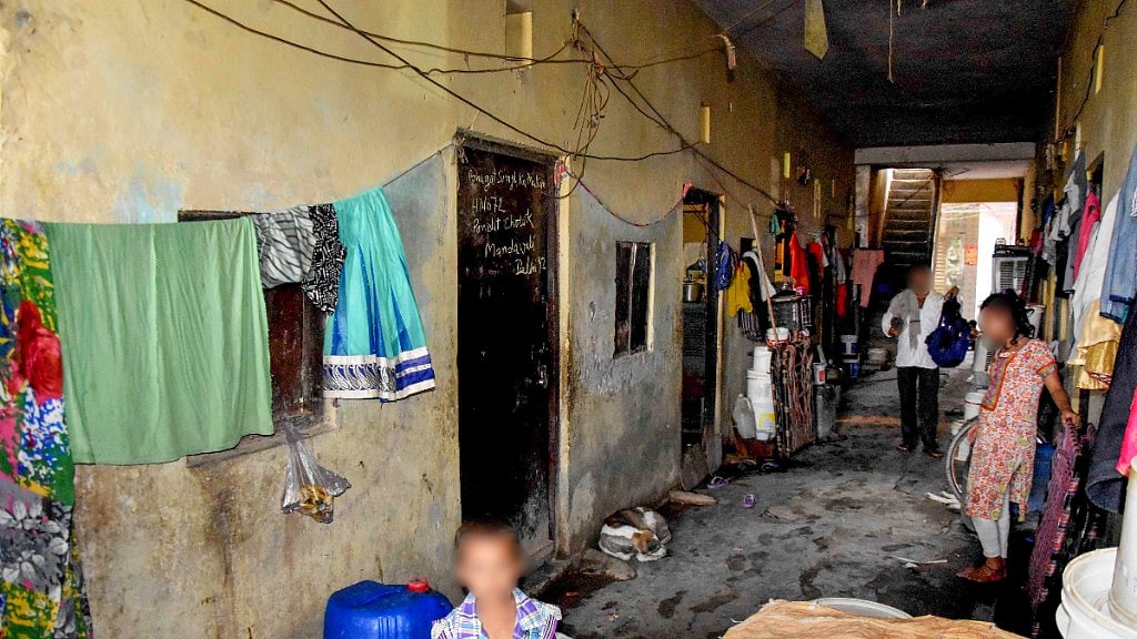 The neighborhood in which the three sisters were found dead  at Mandawali area, in New Delhi.&nbsp;