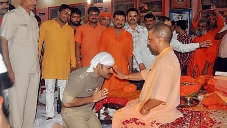 Praveen Kumar Singh said he was seeking Yogi Adityanath’s blessings on Guru Purnima as the head priest of the Gorakhnath temple.