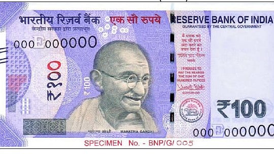 This is what the new 100 rupee note looks like.