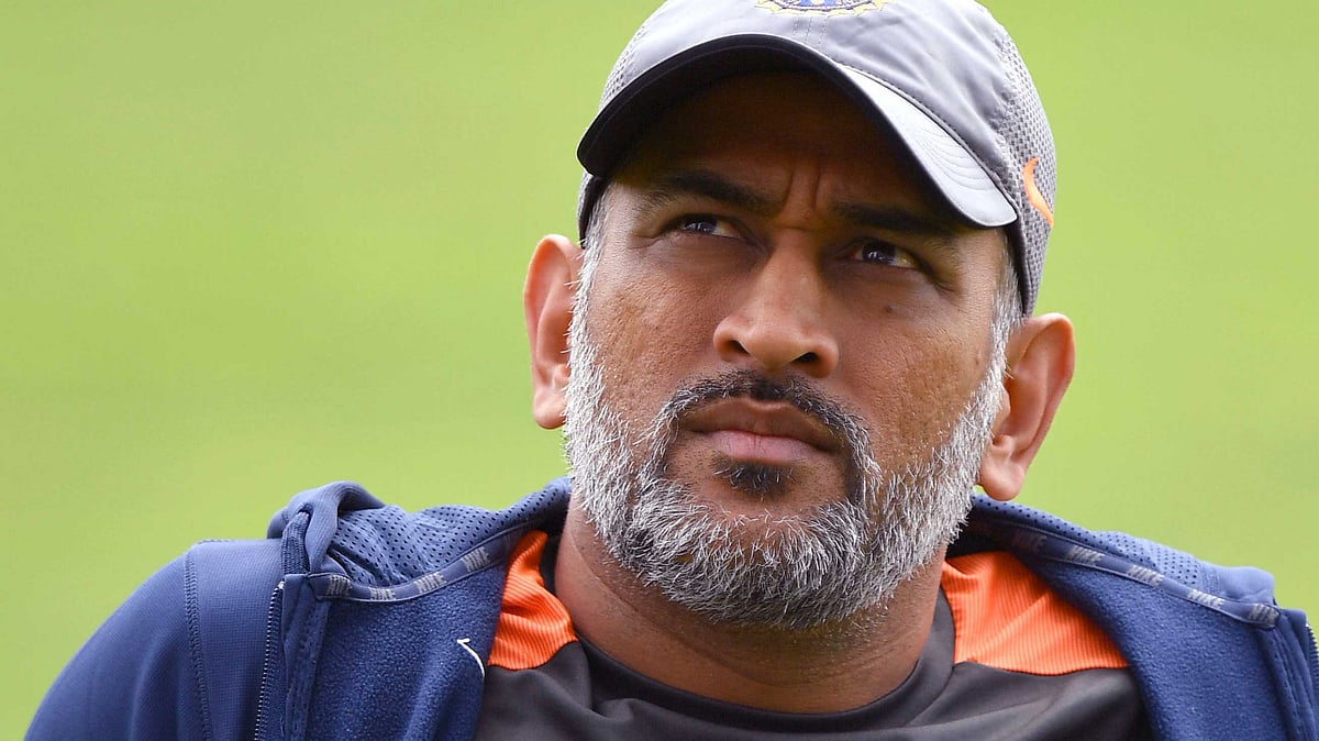 Indian wicketkeeper-batsman MS Dhoni during a practise session ahead of the third ODI against England at Leeds.