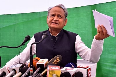 Congress General Secretary Ashok Gehlot. (Photo: Ravi Shankar Vyas/IANS)