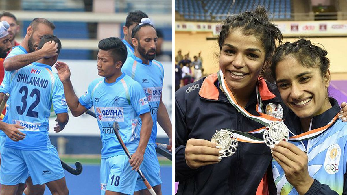 The Indian men’s hockey team will take on Indonesia and in wrestling both Vinesh Phogat as well as Sakshi Malik (left) will be competing in the Women’s 50 kg and 65 kg categories respectively.