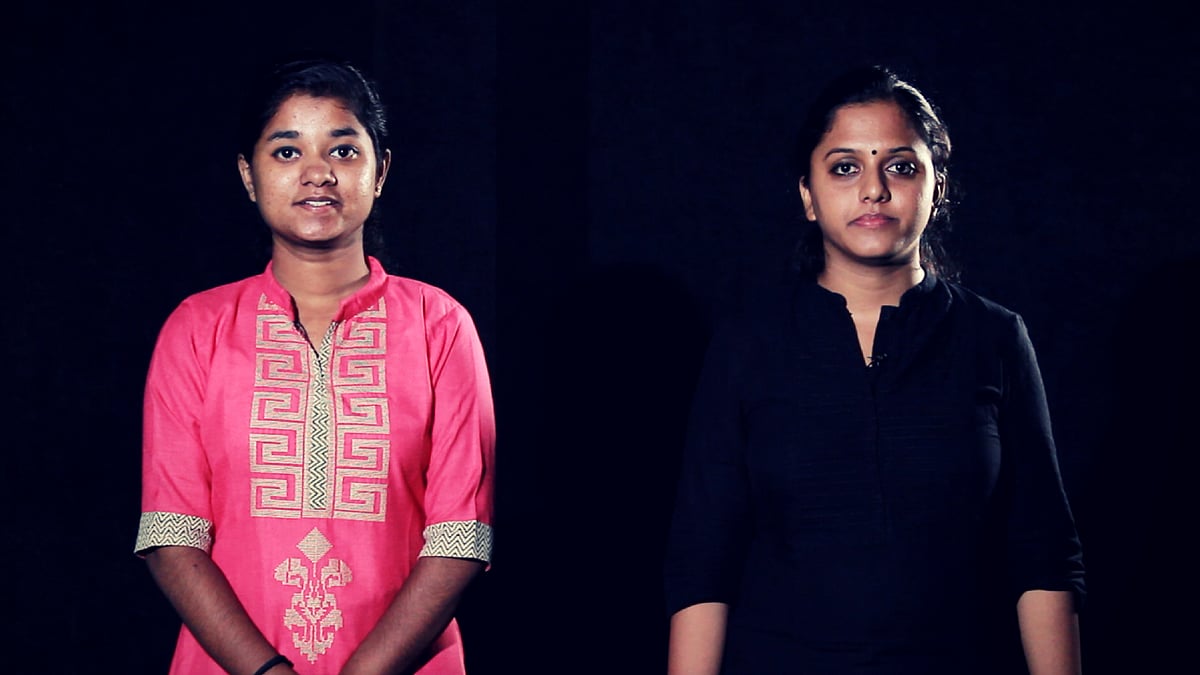 Jisha (L) and Charu are instructors at the Noida Deaf Society.
