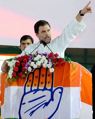 Bidar: Congress President Rahul Gandhi addresses during a Janadhwani rally in Bidar, Karnataka on Aug 13, 2018. (Photo: IANS)