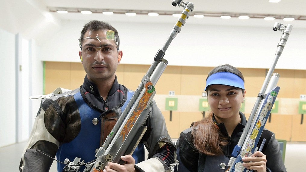 Apurvi Chandela and Ravi Kumar at the Asian Games 2018