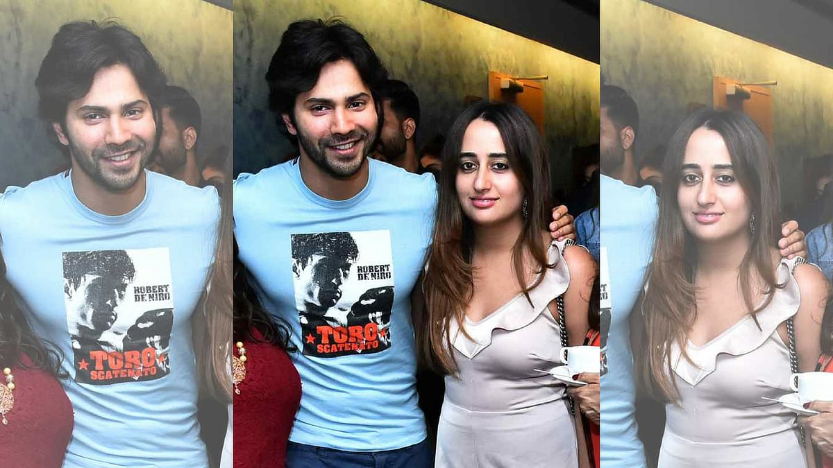 Varun Dhawan with Natasha Dalal at a special screening of <i>October.</i>