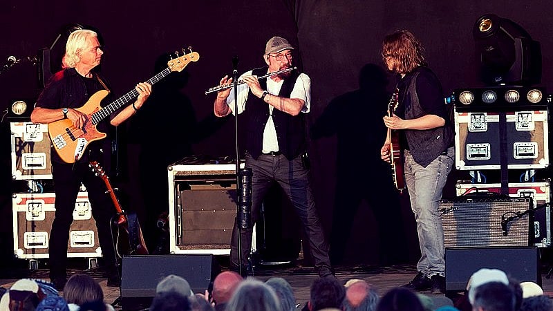 Jethro Tull’s Ian Anderson (on flute) during Burg Herzberg Festival at Hessen, Breitenbach am Herzberg, Germany on 29 July 2017.