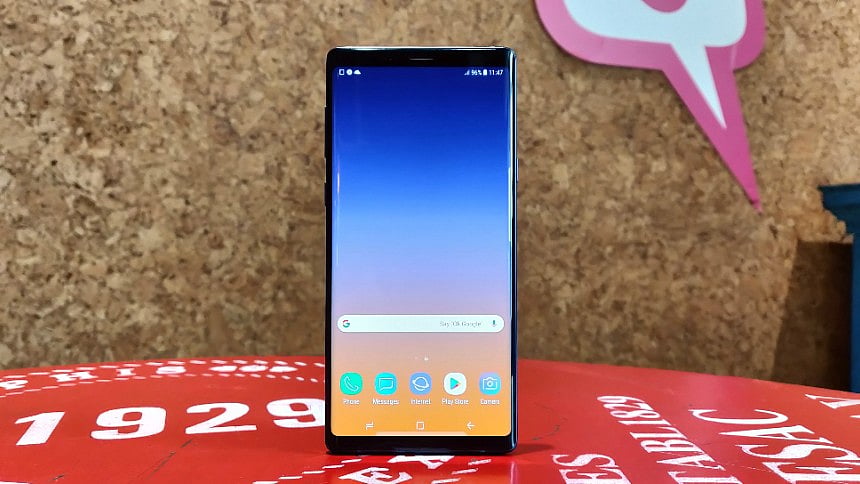 The Samsung Galaxy Note 9.