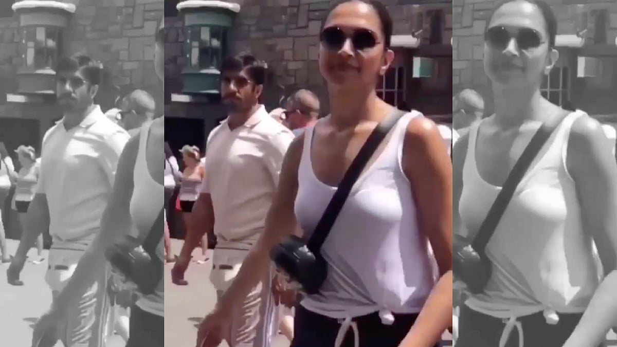 Deepika Padukone and Ranveer Singh spotted in Disneyland.