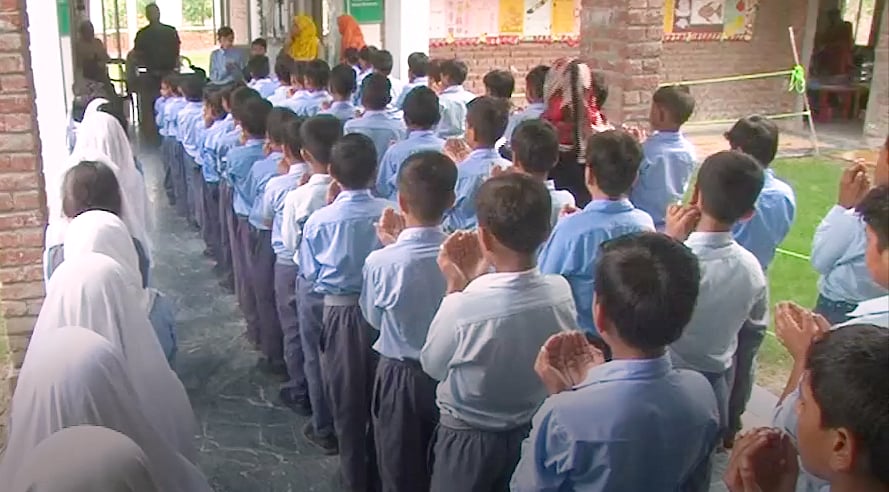 Sir Syed National School initially enrolled students from the Muslim community only, but 12 Hindu students joined them this year.