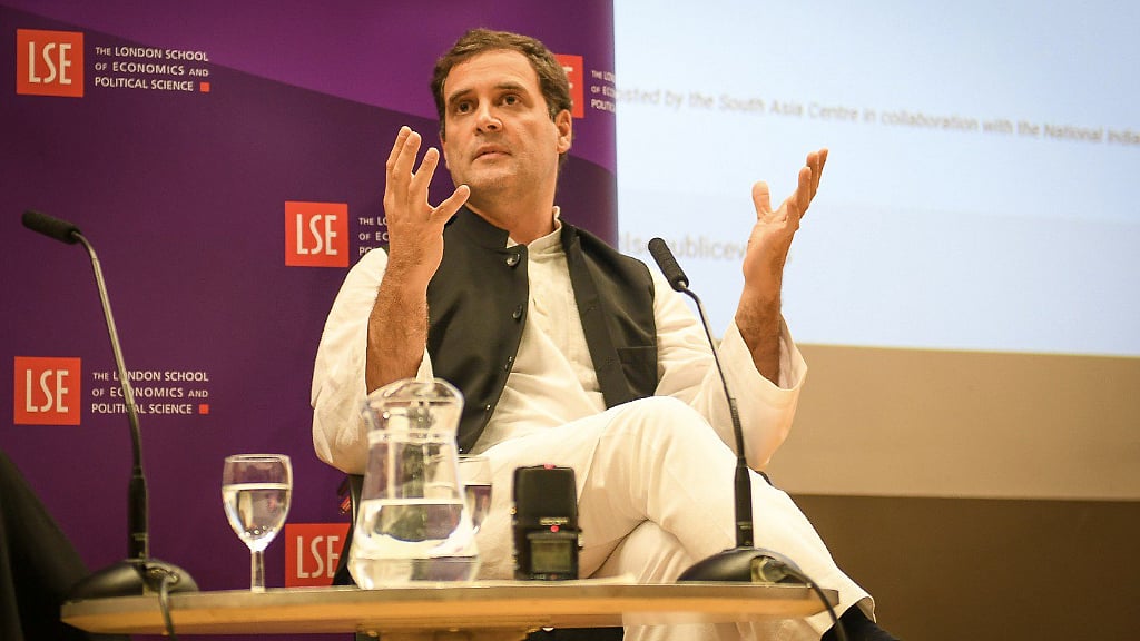 Rahul Gandhi at London School of Economics. 
