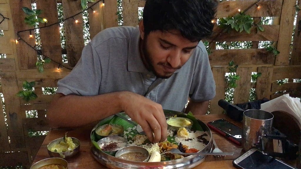 Enjoying <i>‘sadya’</i> at Curry Tales.
