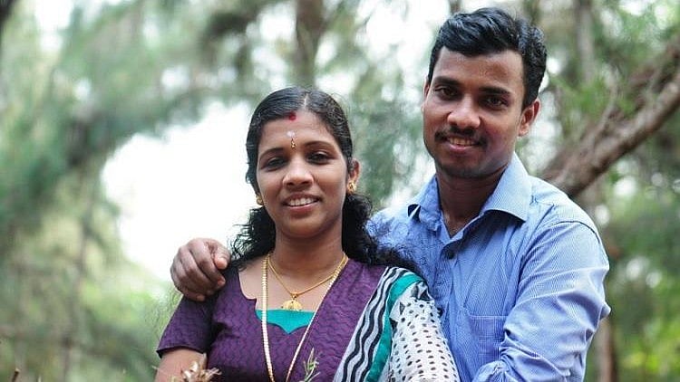 Nurse Lini Puthussery with her husband Sajeesh.