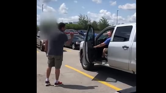 The man, Dale Robertson, can be seen threatening the Indian-origin couple in the video. 