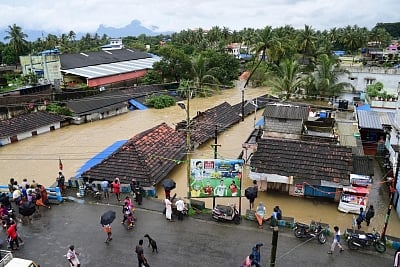 Palakkad: A view of the flood hit Palakkad, Kerala on Aug 9, 2018. 