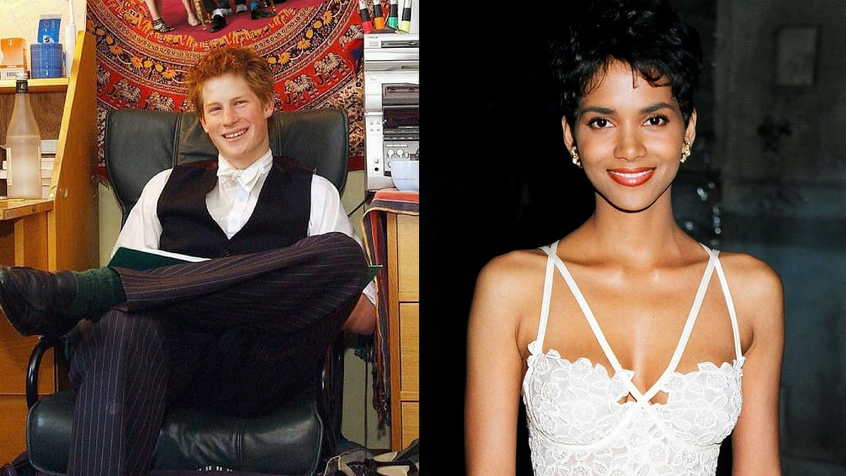 Old photos of Prince Harry and Halle Berry. 