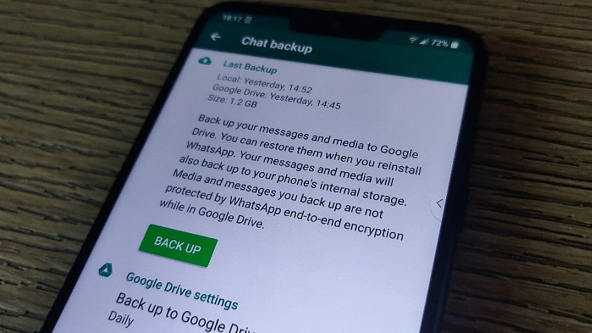 WhatsApp backup feature is a must-use for chat addicts. 