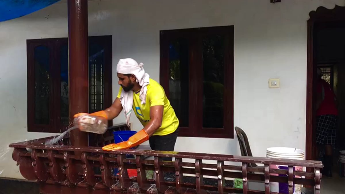Volunteers pitch in to clean flood-hit homes in Kerala’s Chalakudy.