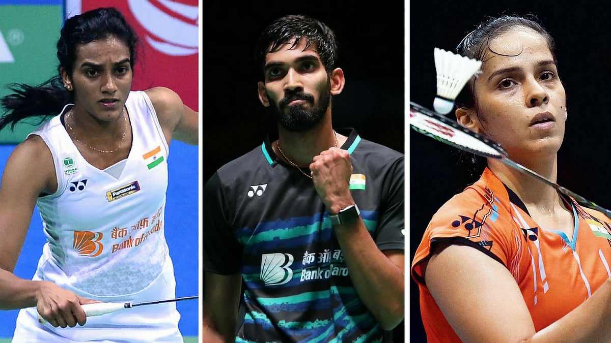 From left: PV Sindhu, Kidambi Srikanth and Saina Nehwal.