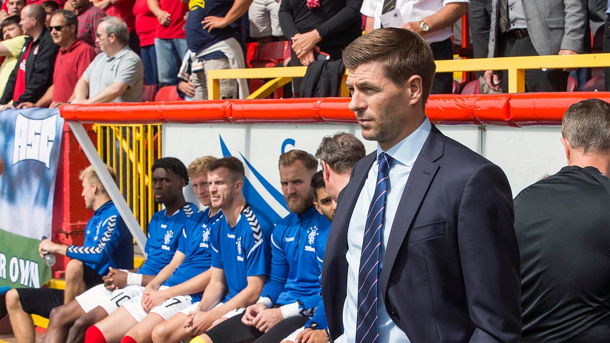 Rangers manager Steven Gerrard during the Scottish Ladbrokes Premiership match at Pittodrie Stadium, Aberdeen. 