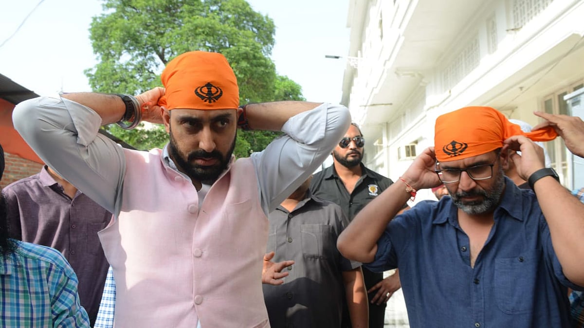 Abhishek Bachchan at the Golden Temple.&nbsp;