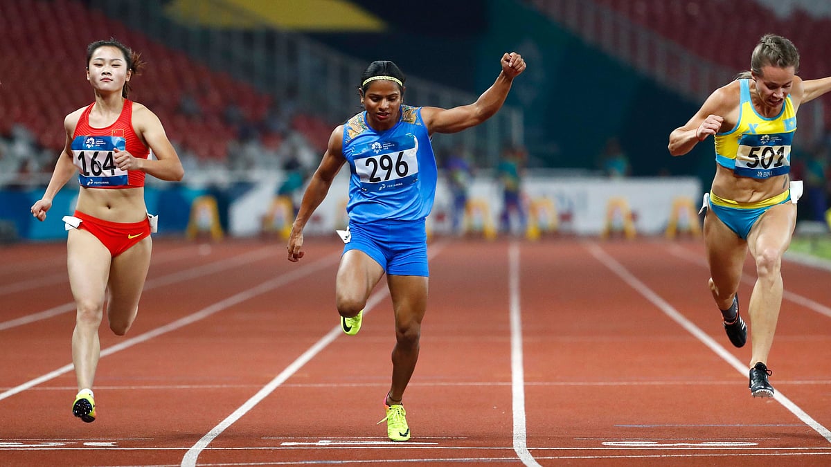 Dutee Chand in action.