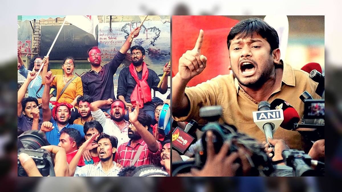 The victors of the JNUSU 2018 polls (left) owe a lot to a decision taken during former JNUSU president Kanhaiya Kumar’s tenure.