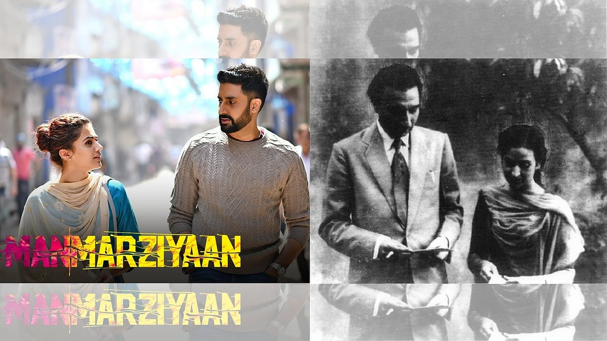 Taapsee Pannu and Abhishek Bachchan in <i>Manmarziyaan; </i>Sahir Ludhianvi and Amrita Pritam.