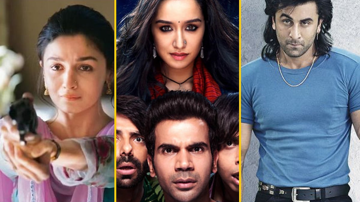 A still from <i>Raazi, Stree</i> and <i>Sanju</i>.