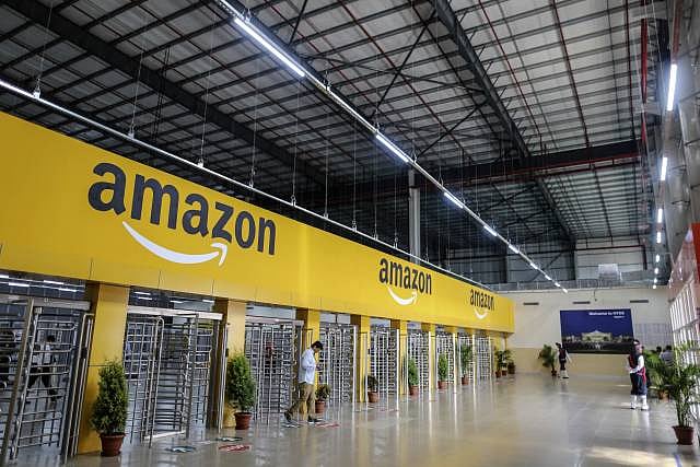File image of an employee exiting the warehouse floor of the Amazon.com Inc fulfilment centre in Hyderabad. Photo used for representational purposes only.&nbsp;